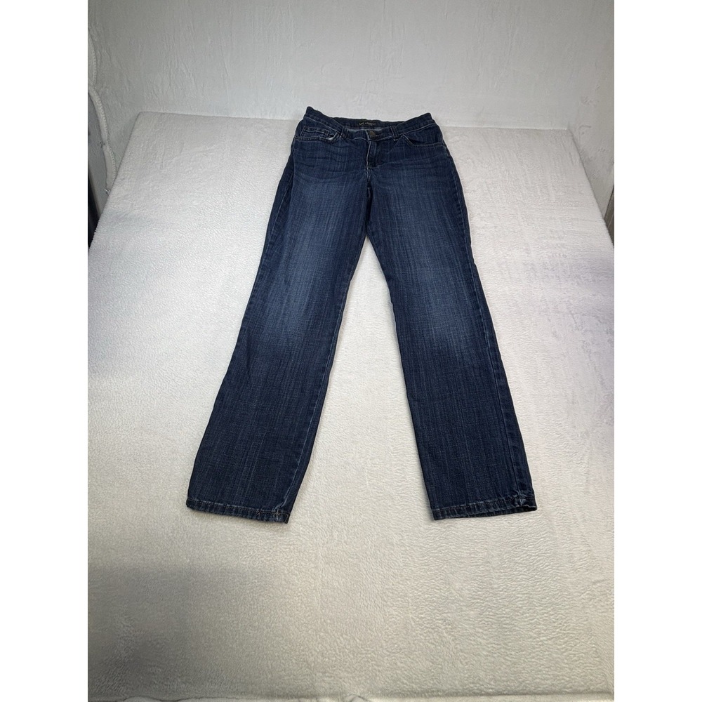Lee Jeans Women's Sz 4 Mid Rise Straight Leg Relaxed Fit Dark Wash Normcore Cute